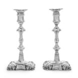 A Pair of George II Silver Candlesticks, John Hyatt & Charles Semore