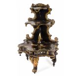 A Victorian Mother of Pearl Inset Etagere