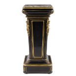 A Napoleon III Gilt Bronze Mounted Ebonized Pedestal Cabinet