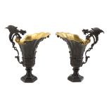 A Pair of French Bronze Ewers