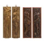 A Group of Four French Bronze Plaques