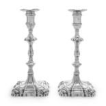 A Pair of William IV Silver Candlesticks, Thomas James & Nathaniel Creswick