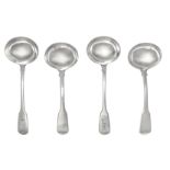 Two Pairs of George III Silver Sauce Ladles, Sarah & John William Blake