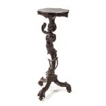 A Venetian Carved Figural Pedestal