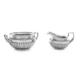 A George III Silver Creamer and Sugar Set, William Burwash & Richard Sibley, London, 1806