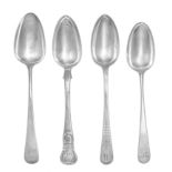 A Group of Four Silver Table Spoons, Various Makers,