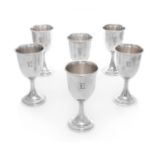 A Set of Twelve American Silver Water Goblets