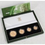 Royal Mint, The 2003 United Kingdom Gold Proof Four- Coin Sovereign Collection, No. 0513, with