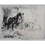 AR Edmund Blampied RE (1886-1966) The Stable etching, signed in pencil lower centre 15.5cm x 19.5cm