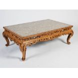 A Chinese style coffee table by Maitland-Smith, the rectangular top with a faux marble insert