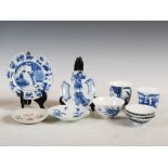A small collection of Chinese porcelain, Qing Dynasty and later, to include; a blue and white lobbed