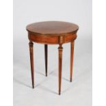 An early 20th century French kingwood and gilt metal mounted occasional table, the circular top