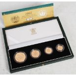 Royal Mint, The 2002 United Kingdom Gold Proof Four- Coin Sovereign Collection, No. 0618, with