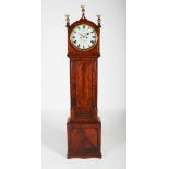 A 19th century mahogany longcase clock, the circular enamelled dial with Roman numerals,