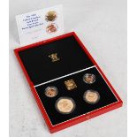 Royal Mint, The 1995 United Kingdom Gold Proof Four- Coin Sovereign Collection, No. 0033, with