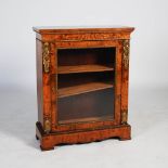 A Victorian walnut, marquetry and gilt metal mounted pier cabinet, the rectangular top above a