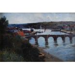 George Andrew Nasmyth Langlands RSW (c.1865-1940) The Old Bridge, Berwick on Tweed oil on canvas,