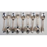 A set of nine Victorian silver dessert spoons, London, 1837, makers mark of MC for Mary Chawner,