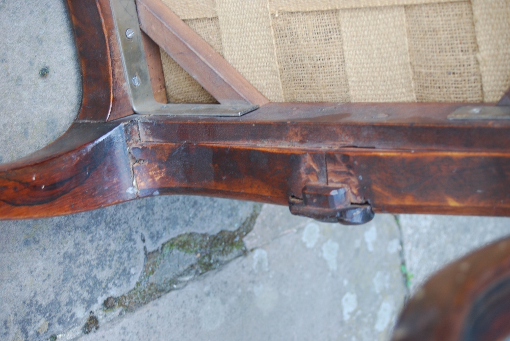 A Victorian mahogany stool, the green striped upholstered seat raised on four scroll - Image 4 of 10