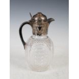 A Victorian silver mounted claret jug, Sheffield, 1897, makers mark of C.E. over N., the silver