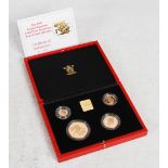 Royal Mint, The 1990 United Kingdom Gold Proof Sovereign Four- Coin Collection, No. 0579, with