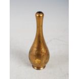 A Japanese lacquer and white metal pear shaped vase, Meiji Period, decorated in Maki-e lacquer