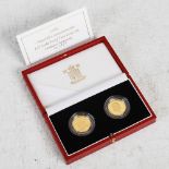 Royal Mint, 1999 Churchill Commemorative £25 Gold Proof Two-Coin Set , No. 2427, with Certificate in