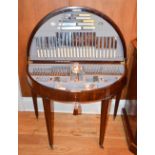 A mahogany cased demi lune canteen of silver flatware, Edward, 92 Buchanan Street, Glasgow,