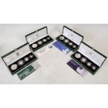 Four Royal Mint Britannia Collection Silver Proof four coin sets, 1997, 2001, 2003 and 2005, all