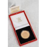 Royal Mint, 2000 Millennium United Kingdom Gold Proof Five Pound Crown, No. 0457, with