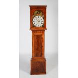 A 19th century mahogany longcase clock, the enamelled dial with Roman numerals, subsidiary seconds