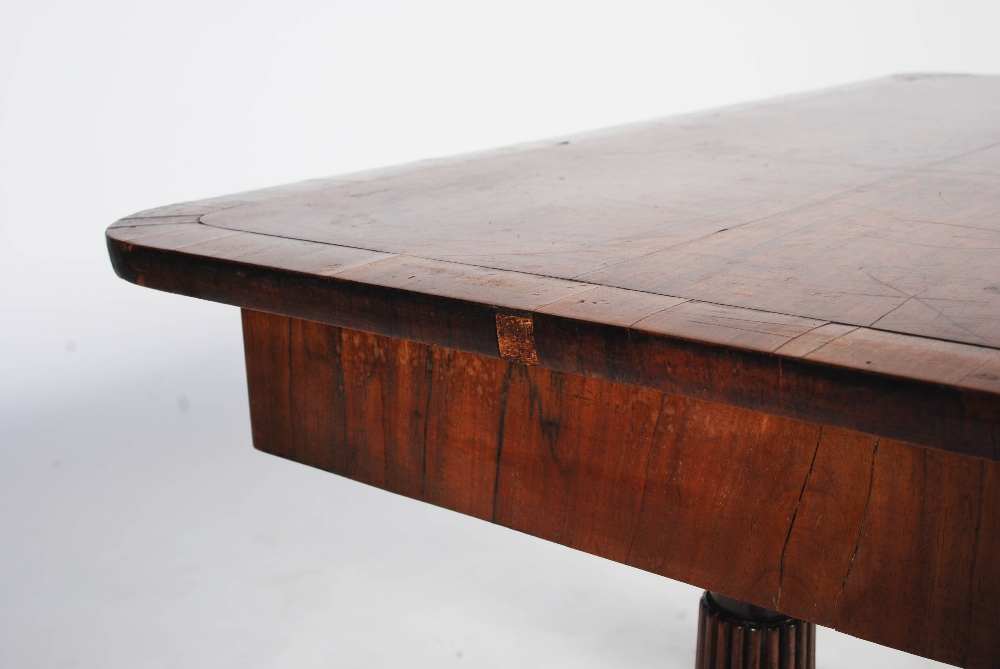 A 19th century rosewood centre table, the rounded rectangular top above two frieze drawers backed by - Image 5 of 6