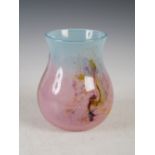 A Monart vase, shape SA, mottled pink, blue, yellow and green with gold coloured inclusions and