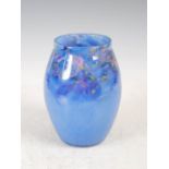 A Monart vase, shape MF, mottled blue, pink and green, with a band of typical whorls, 20cm high.