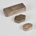 Three assorted George III, William IV and Victorian silver boxes, comprising; a George III silver