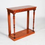 A late 19th/early 20th century satinwood and ebony lined console table of neat proportions, the