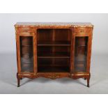 An early 20th century Louis XV style kingwood, marquetry and ormolu mounted side cabinet, the Breche