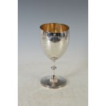 A Victorian silver presentation goblet, London 1873, makers mark of CS over H for Charles Stuart