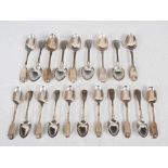 A part suite of Victorian silver flatware, London, 1842 and later, makers marks of WE, EE and GA,