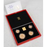 Royal Mint, The 1998 United Kingdom Gold Proof Four- Coin Sovereign Collection, No. 0165, with