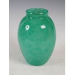 A Monart vase, shape XD, mottled green, 19.5cm high.