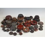 A collection of 41 assorted hardwood vase/ jar stands, Qing Dynasty and later, assorted shape and