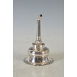 An early 19th century Scottish Provincial silver wine funnel, Robert Keay, Perth, 15cm high, 5