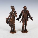 Helmuth Schievelkamp (German 1849-1890) a pair of late 19th century bronze figure groups, modelled