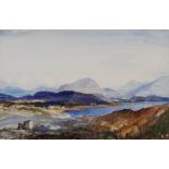 AR Cecil Arthur Hunt VPRWS RBA (1873-1965) Quinag from Loch Assynt, Sutherland watercolour, signed