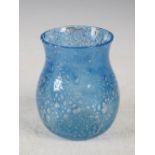 A rare Monart vase, shape SA, mottled blue with air bubble inclusions, 13.5cm high.