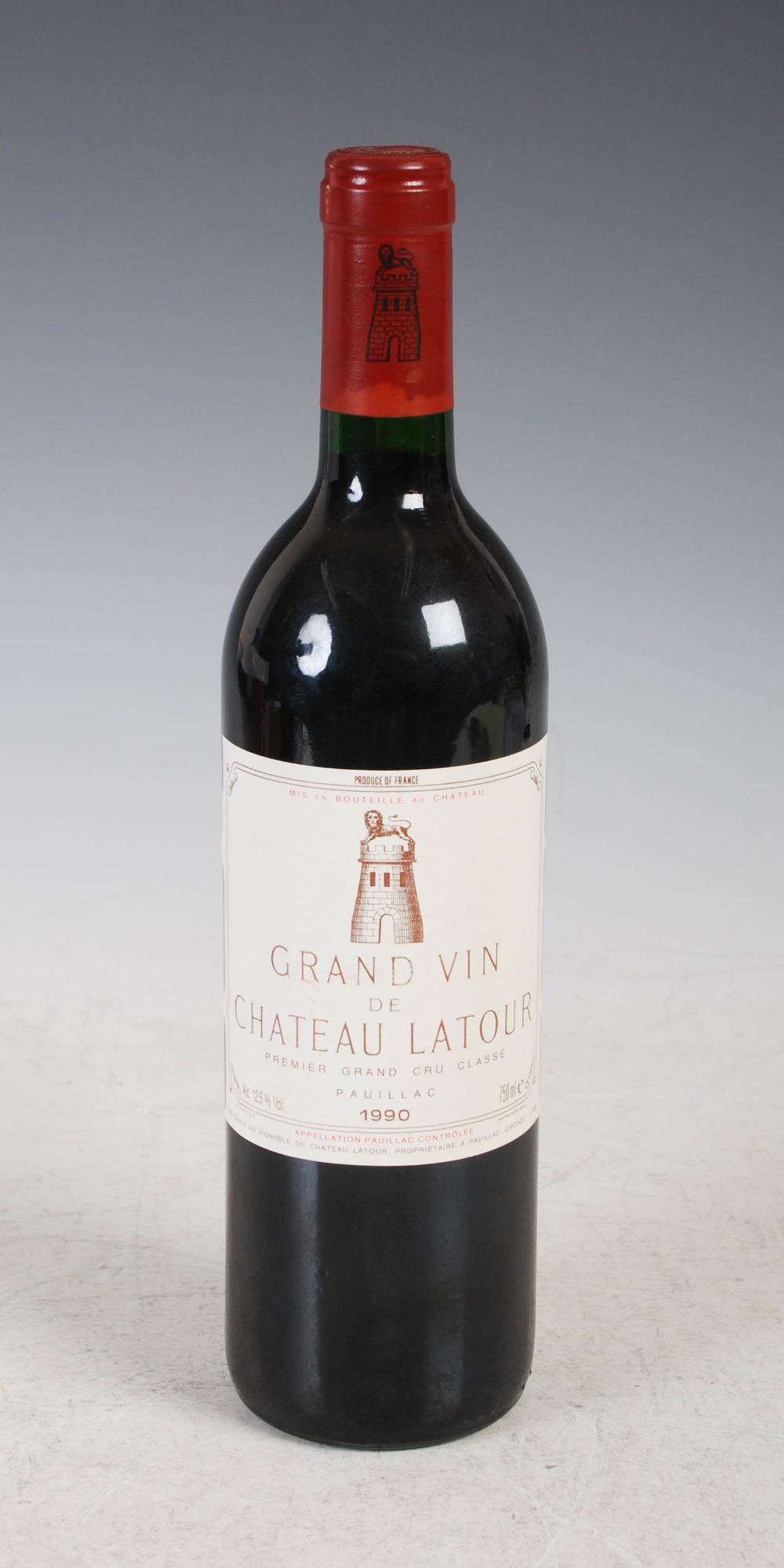 One bottle of Grand Vin de Chateau Latour, Premier Grand Cru Classe, Pauillac, 1990, 750ml., 12.5%