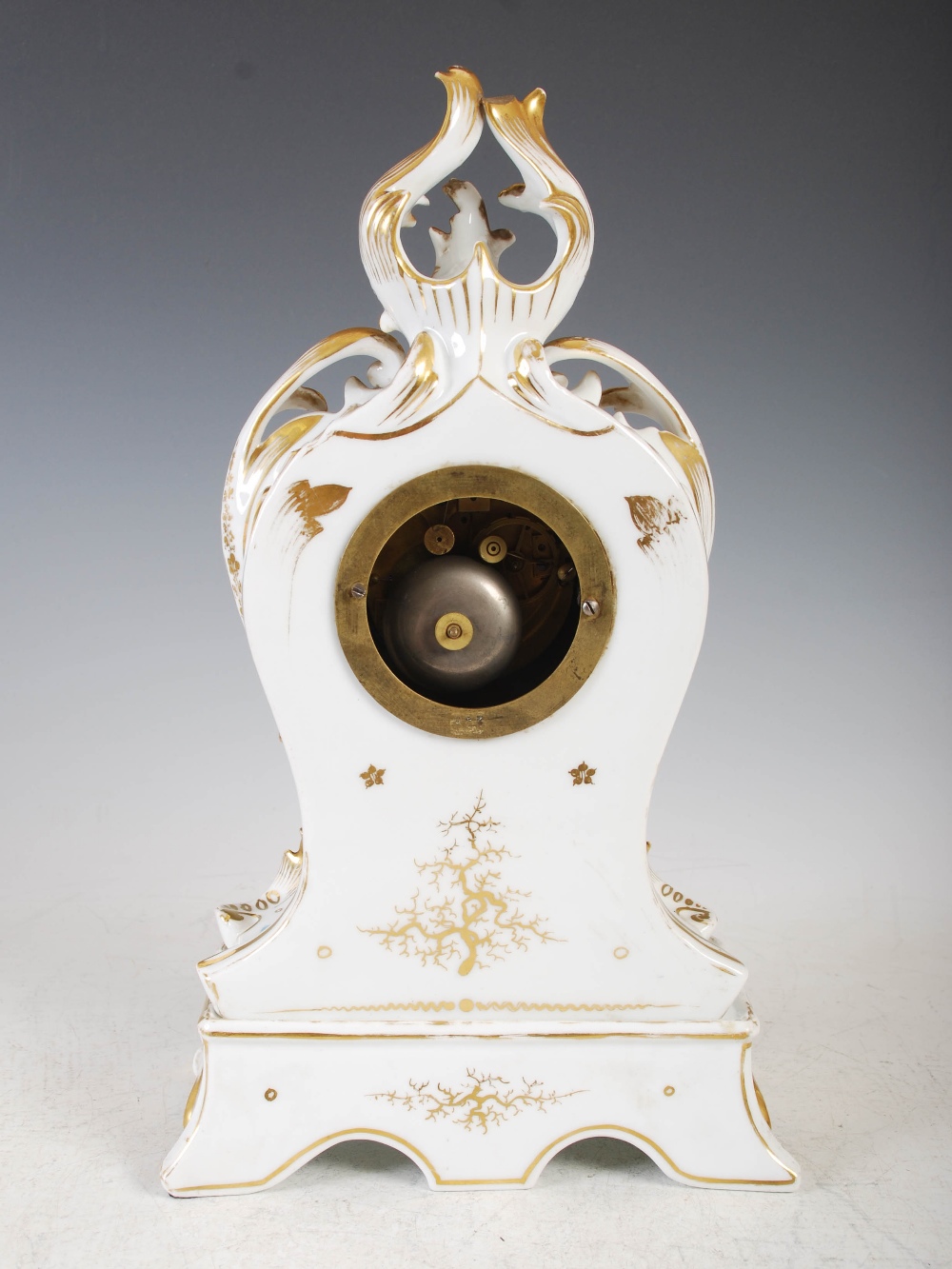 Thomas, Paris, a 19th century Paris porcelain and ormolu mounted Rococo style mantel clock on stand, - Image 4 of 13