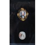 A 19th century portrait miniature locket depicting a Gentleman, within yellow metal cased openwork