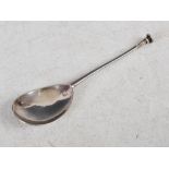 A Charles I silver seal top spoon, London, 1640, makers mark of T.H., probably that of Thomas